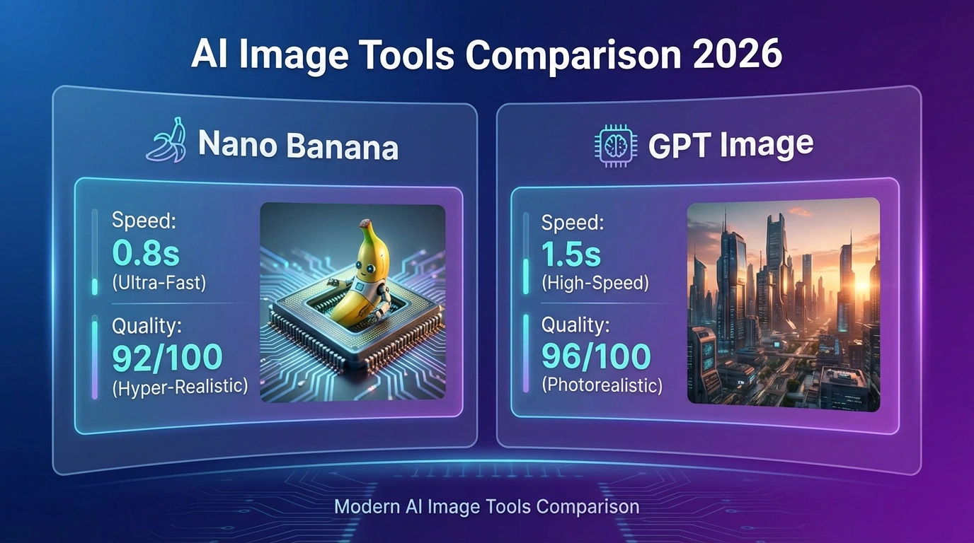 Nano Banana vs GPT Image - сравнение генерации изображений 2026. Сравнение Nano Banana и GPT Image: качество, скорость, лимиты, метрики генерации изображений